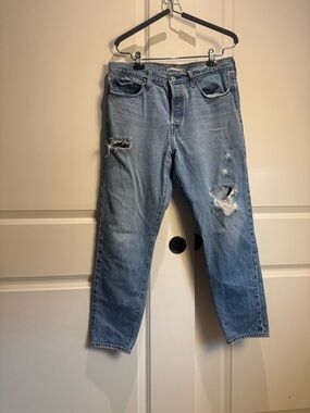 Levi's Light Blue Distressed Ankle Jeans